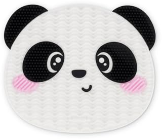 Legami - Tapis nettoyant pinceaux de maquillage - Brush it Off! - Pad pour nettoyer la brosse de maquillage, tampon en silicone pour cosmétiques avec ventouse, thème Panda