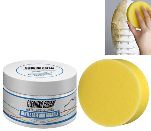 Creme für Die Reinigung Des Schuhs,Shoes Fleckenentferner Creme,Magic Shoes Fleckenentferner Creme,Schuh-Multifunktions-Reinigungscreme,White Shoe Cleaning Cream,Multifunctional White Shoe Cleaner