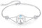 Wolf Armband Damen Sterling Silber Keltische Mondstein Armband Tier Verstellbar Armband Schmuck Geschenk für Mädchen