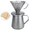 Erkundpresso. Juego de cafetera permanente Pour Over para café de filtro, set de cafetera de 600 ml, incluye 40 filtros de papel, de 1 a 4 tazas, artesanía antigua de acero inoxidable