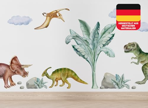 Osomhome Dino Wandtattoo Dinosaurier (200x170cm) | Wandtattoo Kinderzimmer Mädchen & Junge | Wandsticker Dinosaurier | Dino Deco Kinderzimmer Babyzimmer | Wandsticker & Wanddeko | Wall Stickers os3301