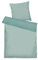 TOM TAILOR Satin-Bettwäsche, 80x80 cm + 135x200 cm, 100% Baumwolle/Satin, mit Doppelnaht am Kissen, Wendemotiv und farbigem Markenreißverschluss, TWO-TONE SOLID COLORS Türkis (Fresh Sage)