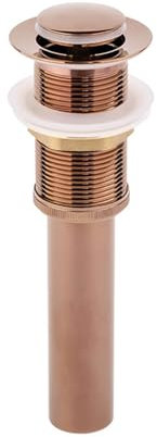 Piletta Lavandino senza Troppo Pieno Oro Rosa Tappo Click Clack Lavabo Pressa Acqua per Bagno,oro Rosa