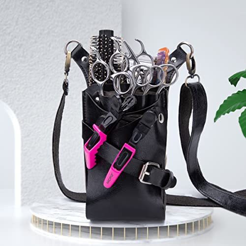 Niaoszhex Friseur Gürteltasche, Scherentasche, Barber Werkzeugtasche Friseurtasche Friseur Salon Schneide Tasche Friseurin für Friseursalon, Scheren, Kammaufbewahrung (LQ-YZ Schwarz)