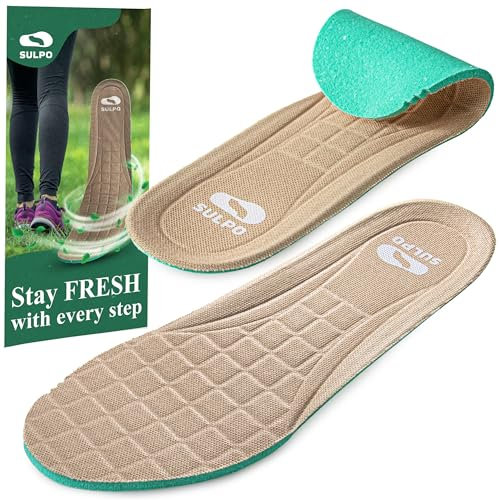 SULPO Einlegesohlen für frische Schuhe und Füße - Komfort Ersatz Sohlen Schuheinlagen für Damen und Männer Einlagen für Arbeit Schuhe Laufschuhe Stiefel Sneaker Größe 48
