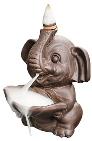 iSpchen Räucherstäbchen Halter Elefant Rückfluss Räuchergefäß Räucherstäbchenhalter Aromatherapie Ornament Für Meditation Yoga Heimdekoration