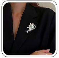 Inateannal Broche Fleur Perle Strass Broche Fleur Cristal Broche Grande Perle Broche De Revers Broche Cristal Perle Argent Broche Fleur Clip De Revers Cz Bijoux Corsage De Mariage Pour Femmes