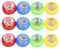 WOONEKY 20pezzi Yo-yo Plastica Con Adesivi Cartoon Giocattolo Educativo Per Giochi Colorati Per Feste E Regali