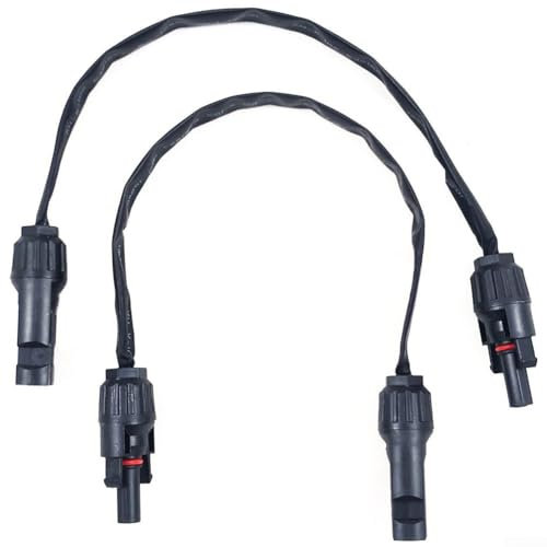 Gdfnmogo 1 par de cables solares fotovoltaicos, cable solar de conexión para puerta de balcón y ventana, cable de conexión plano de cobre de 1 m, (6 mm ²)