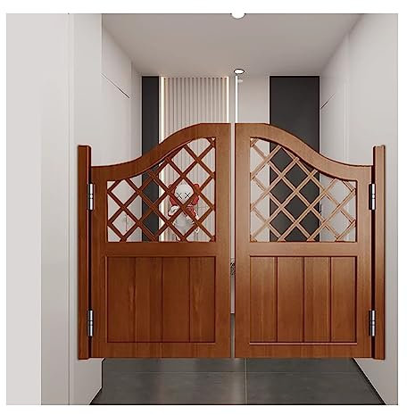 36 Zoll hohe, doppelt schwingende Café-Türen aus Holz, gewerbliche, robuste vorgefertigte Innentüren, Trenntür für Restaurants/Küchen/Bars, automatisches Schließen (Farbe: Rot, Größe: 46 x 3
