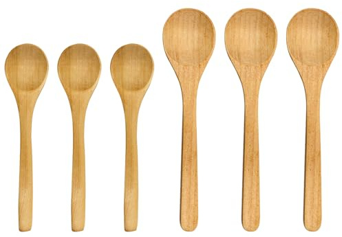 6 Piezas De Cucharas Redondas De Madera, Cucharas De Miel De Madera, Cucharaditas Para Hornear, Cucharas De Café, Cucharas Soperas Pequeñas, Cucharas De Madera Para Manualidades