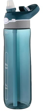 IOLOYU trinkflasche kinder mit strohhalm wasserflasche 750ml sport flasche Water Bottle, 0.75 Litre, softTouch Sports Bottle,BPA-Free(Grünzeug)