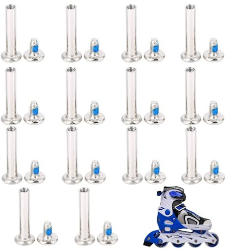 Vis de Roue de Patinage,14pcs Axe De Roue Trottinette,Vis de Patin en Ligne en Fer,Boulon de Roue de Patin à Roues,Vis de Remplacement de Patinage,Vis de Patinage Ligne,pour Remplacement de Roue