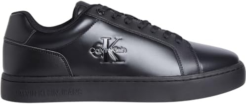 Calvin Klein Herren Cupsole Sneaker Classic Mono aus Leder, Schwarz (Triple Black), 40