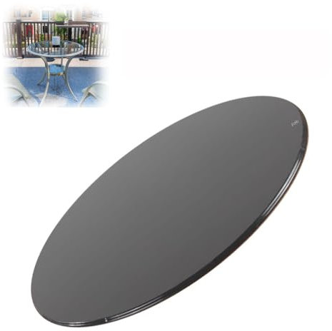 IMUNKT Redonda Cristal Tablero De Mesa, Vidrio Templado Redonda 30CM 50CM 70CM 80CM, Tablero Repuesto De Vidrio Seguridad, Negro/Marrón, Para Mesa De Comedor, Mesa De Centro, Mesa De Jardín(Black Tea,
