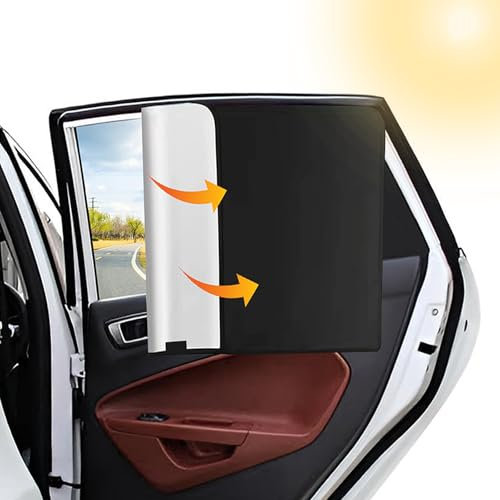 2 Stück Magnetisch Sonnenschutz Auto Seitenscheibe,Sonnenschutz Auto Baby,Car Shades,Auto Vorhang,Uv-Schutz,Mit 4 Klettverschluss,Passend Für Die Meisten Fahrzeuge