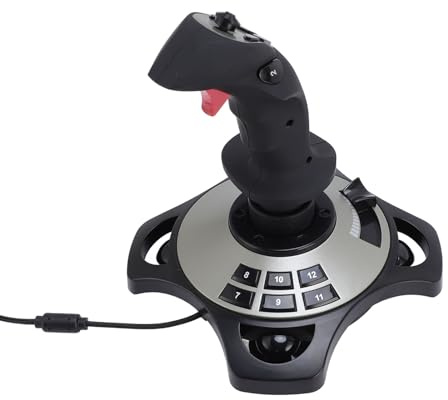 Sxhlseller Gaming Stick with Vibration Function, Multi Functional Buttons, Comfortable Grip, Wired USB for 8 10 11