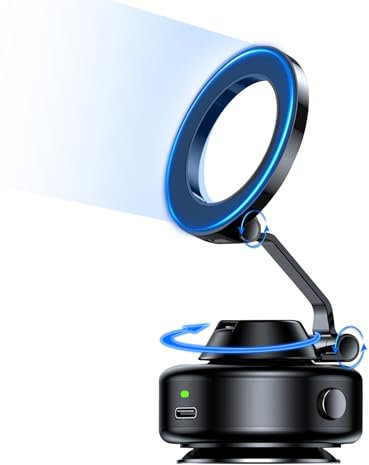 WODHMIEY Soporte Magnético Móvil Coche, Ventosa Eléctrica al Vacío, Soporte Ajustable para Teléfono, Compatible con iOS y Android, para Coche, Espejo, Vidrio y Pared