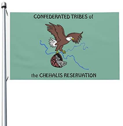 Bandera De Jardín Bandera De Las Tribus Confederadas De La Reserva Chehalis Banderas De Bienvenida Resistente A La Intemperie Estandarte Para Bares Jardin Vacaciones 150X90Cm