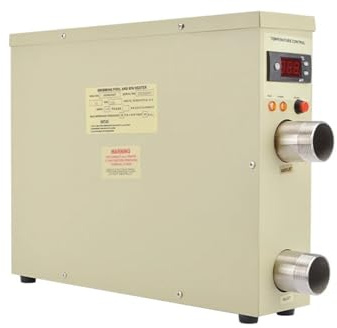 Chauffage électrique for spa de piscine avec affichage numérique, pompe à chaleur for piscine de 11kW, thermostat for baignoire et douche, équipement de piscine Chauffage rapide et efficace(18KW)