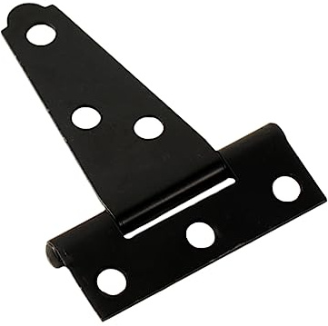 HOMSFOU 2pcs 2-inch Black t Shape Gate Hinges Rustproof Iron Heavy Duty Door Hinges for Garden Shed and Fence Gate