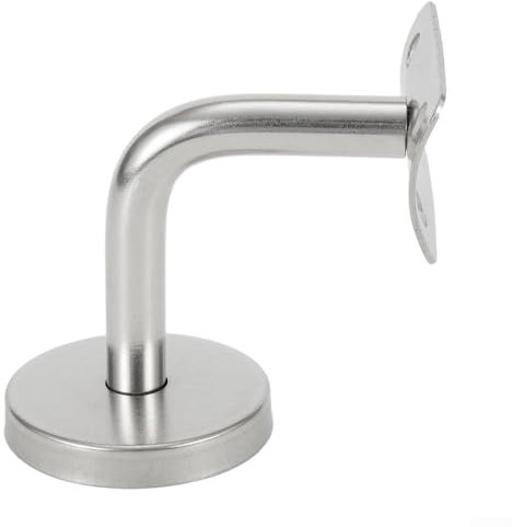 Soporte de pasamanos rústico, soporte de montaje para pasamanos, soportes de riel de barandilla resistentes, soporte de pared resistente y fiable para un uso seguro en escaleras (soporte curvado)