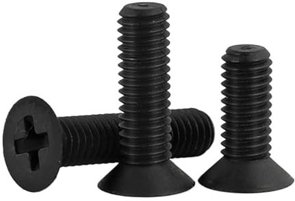30 tornillos de cabeza avellanada de nailon negro, M2, M2.5, M3, longitud de 4-25 mm, pernos de cabeza plana.(4mm,M2-30pcs)