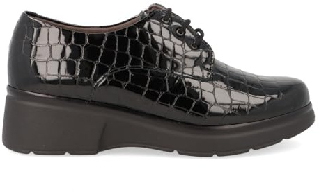 Pitillos - Zapato Blucher Confort en Piel Charol con Cordones, cuña 10751 para: Mujer