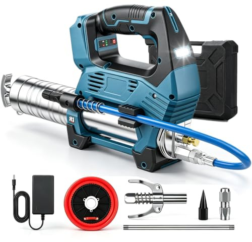 Pistolet à graisse électrique sans fil Compatible avec Makita 18 V batterie | 12 000 PSI Pistolet à graisse sans balais - Pour graisse vrac et tube à beurre (sans batterie)