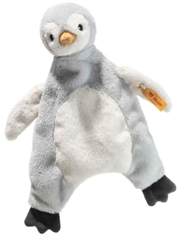 Steiff Kuscheltier Lio Pinguin Schmusetuch, Süßes Stofftier, Jungen, Mädchen & Babys ab 0 Monaten, Friends, Plüschtier 26 cm, Hellgrau, 242823