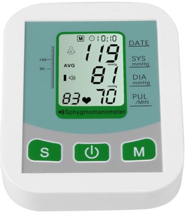 BIUDECO Blutdruckmessgerät für Display mit Lcd Oberarm Elektronisches 99 und Speicherplätzen Abs Material Betrieben mit 4 Aaa Batterien Blutdrucküberwachung Häusliche