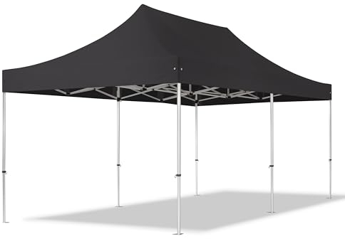 TOOLPORT Faltzelt Professional 3x6 m ohne Seitenteile Faltpavillon ALU Pavillon Partyzelt in schwarz