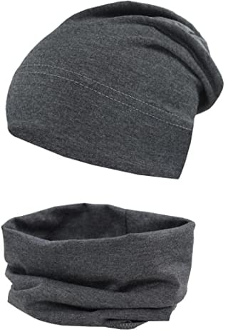 TupTam Jungen Beanie Mütze und Schlauchschal 2er Set, Farbe: Graphit Meliert, Hat Size: 52