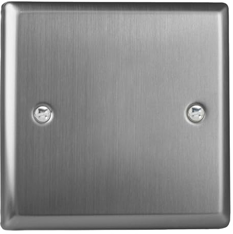 Varilight Single Blank Plate - Classic Brushed Steel, XTSB