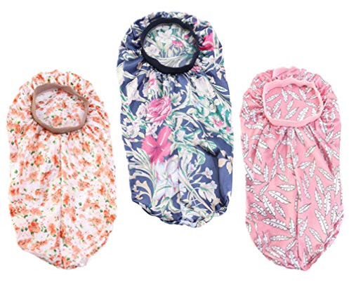 SOLUSTRE 3 Stück Schlafmütze Satin Mütze Satinhaube Mädchen Damen Frauen Turban Kopfbedeckungen Schlafen Ausruhen Haarausfallkappe Orange Marine Rosa