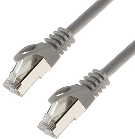 Netzwerkkabel S/FTP PIMF Cat. 7 10 Meter grau Patchkabel Gigabit Ethernet LAN DSL CAT7 Kabel