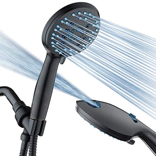 AquaCare Pommeau de douche à main haute pression 8 modes – Buses anti-obstruction, lavage puissant intégré pour nettoyer baignoire, carrelage et animaux domestiques, tuyau en acier inoxydable extra