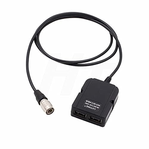 HangTon Hirose 4-poliger auf USB QC3.0 12 V Stromwandler-Splitter für Hawk-Woods Adapter auf Radio, Mikrofon, Recorder, Mischpult, Telefon, Fokusmotor (30 cm)