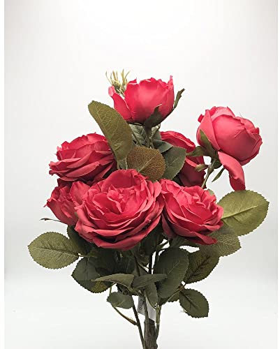 C.B.R. S.r.l. Fiore Artificiale Mazzo Bouquet di Rose Rosse Inglesi 42 cm
