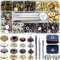 120 Pcs Corchetes de Presión Metálicos 4 Colores Botones de Presión Remaches de Cuero con 4 Piezas de Herramientas de Sujeción para Prendas de Artesanía en Cuero (12 mm)