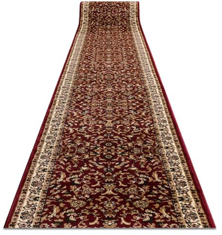 rugsx Läufer Heat-Set ROYAL ADR 1745 Teppichläufer für Esszimmer, Küche, Flur weinrot 90x300 cm