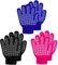 3 Paar Kinder Anti Rutsch Handschuhe Warme Magische Strickhandschuhe Winter Stretch Vollfinger Handschuhe für Jungen Mädchen (Schwarz, Rosa, Blau)