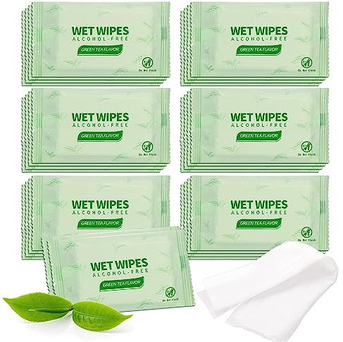 Gisdo 100 Pack Tea Wet Wipes Individually Wrapped, Hand Wipes, Clean Hands Quickly, Perfect for Cookouts, BBQs, Catering, Large Parties