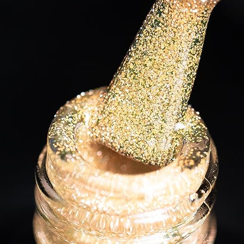 BURANO Reflektierender UV-Nagellack 7.3ml, Diamond Nail Glitter Gel Polish, Sparkly Sommer Herbst Farbe, Holografischer Glitter (SZN4)