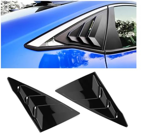 JNNJ 2 Piezas Rejilla Para Ventana Lateral Trasera, Coches Persianas De Ventilación De Aire, Automóviles Ventilación De Aire Scoop Persianas Cubierta Persianas, Decoración Exterior(Negro-Mate)