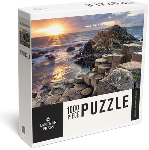 Lantern Press 1000 Piece Jigsaw Puzzle, Ireland, Sunset at Giant's Causeway, Photography A-92041