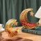 LOYIM 2 Stück Goldene Ramadan Mond Stern Serviertabletts Eid Mubarak Tablett Muslimische Stern Mond Tabletts Islamische Dessertteller Dessert Lebensmittel Aufbewahrungsbehälter für Party, 2 Größen