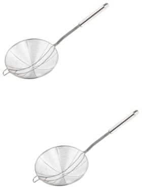 IMIKEYA 2stücke Edelstahl Skimmer-löffel Mit Ergonomischem Griff Drahtsieb Für Heißes Öl Und Kochendes Wasser Zum Abtropfen Von Pasta Gemüse Und Beim Fondue Spülmaschinengeeignet