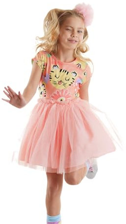 Denokids Mädchen Tüllkleid, Rosa Kleid mit Tüllrock, 100% Baumwolle Top und Weichem Tüllrock, Stilvolle Tüllkleider für Mädchen, Sicher für Kinder, Rosa, 2 bis 8 Jahre | 3 Alter