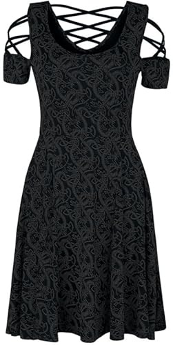 Black Premium by EMP Damen schwarzes Kleid mit Schnürung und keltischem Print
